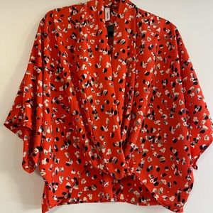Red crop blouse